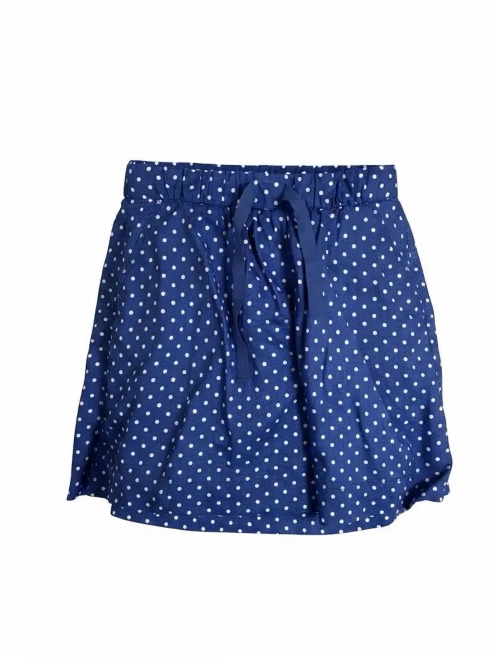 Jcrew women’s Polka Dot Drawstring Mini Skirt - Blue size 12